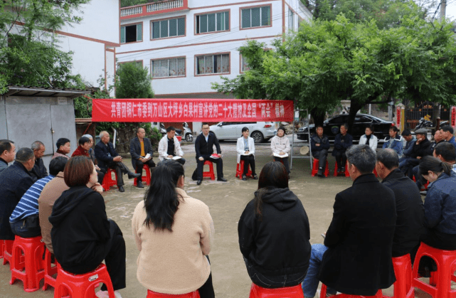 团市委到万山区大坪乡白果村宣讲党的二十大和全国“两会”精神