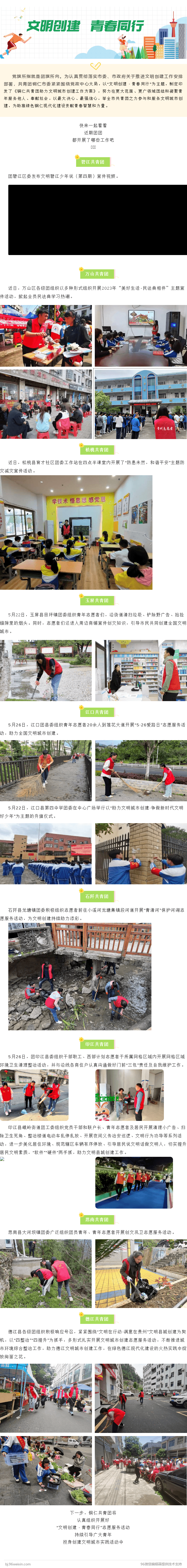 文明创建•青春同行 | “青”尽全力，铜仁共青团投身文明城市创建（第八期）