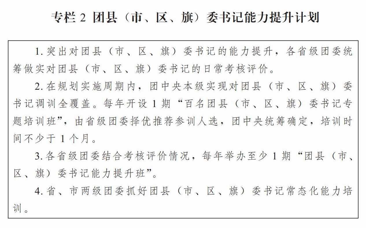 共青团中央关于印发《全国团干部教育培训规划（2024—2028年）》的通知